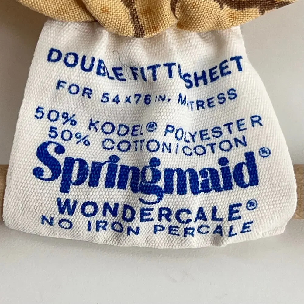 80s Artisanal Earth Tone Sheet Set 1980s Vintage Double Springmaid 4 Piece Set
